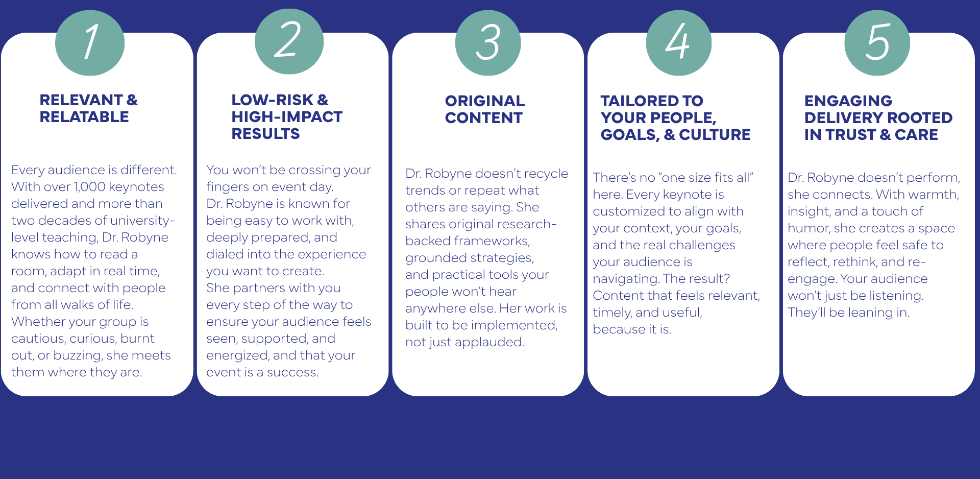 Why book Dr. Robyne Hanley-Dafoe